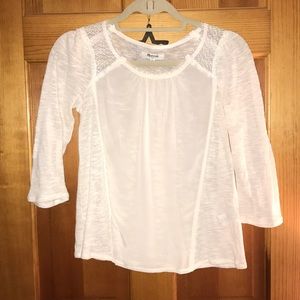 Madewell white Lacey chiffon blouse